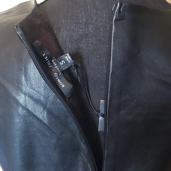 Romeo and Juliet COUTURE Black faux leather top Size Small - Picture 9 of 15